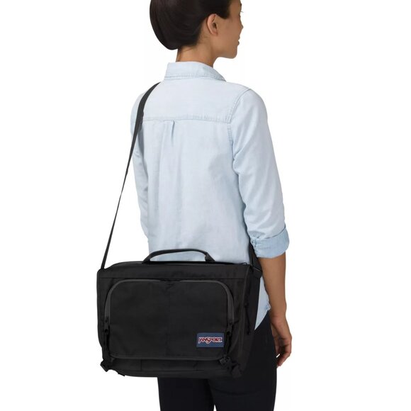 Jansport Tasker Black Messenger Bag Computer Bag Crossbody NEW Without Tags - Picture 8 of 12